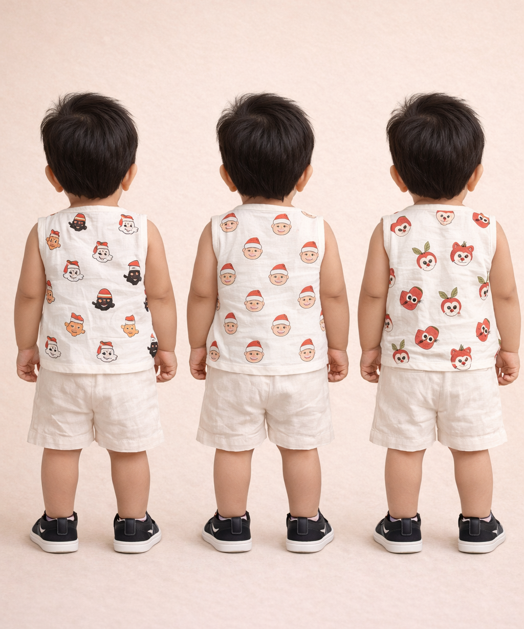 Baby Boys Sleeveless Muslin Cotton Printed Vest | 3–6 Months (Pack of 3)