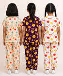 Girl Kids All Over Printed Co-ord Set | Tshirt and Pant | Age 2 to 10 Years (Pack of 3 Sets)