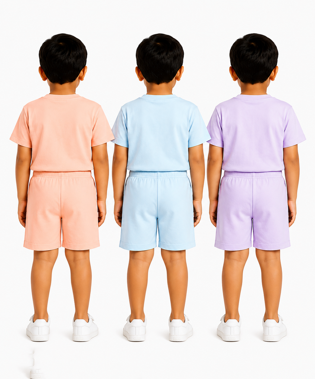 Kids Typography Print T-Shirt & Shorts Co-Ord Set for Boys | Age 6 Months-3 Years | Pack Of 3 Set Combo
