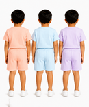 Kids Typography Print T-Shirt & Shorts Co-Ord Set for Boys | Age 6 Months-3 Years | Pack Of 3 Set Combo