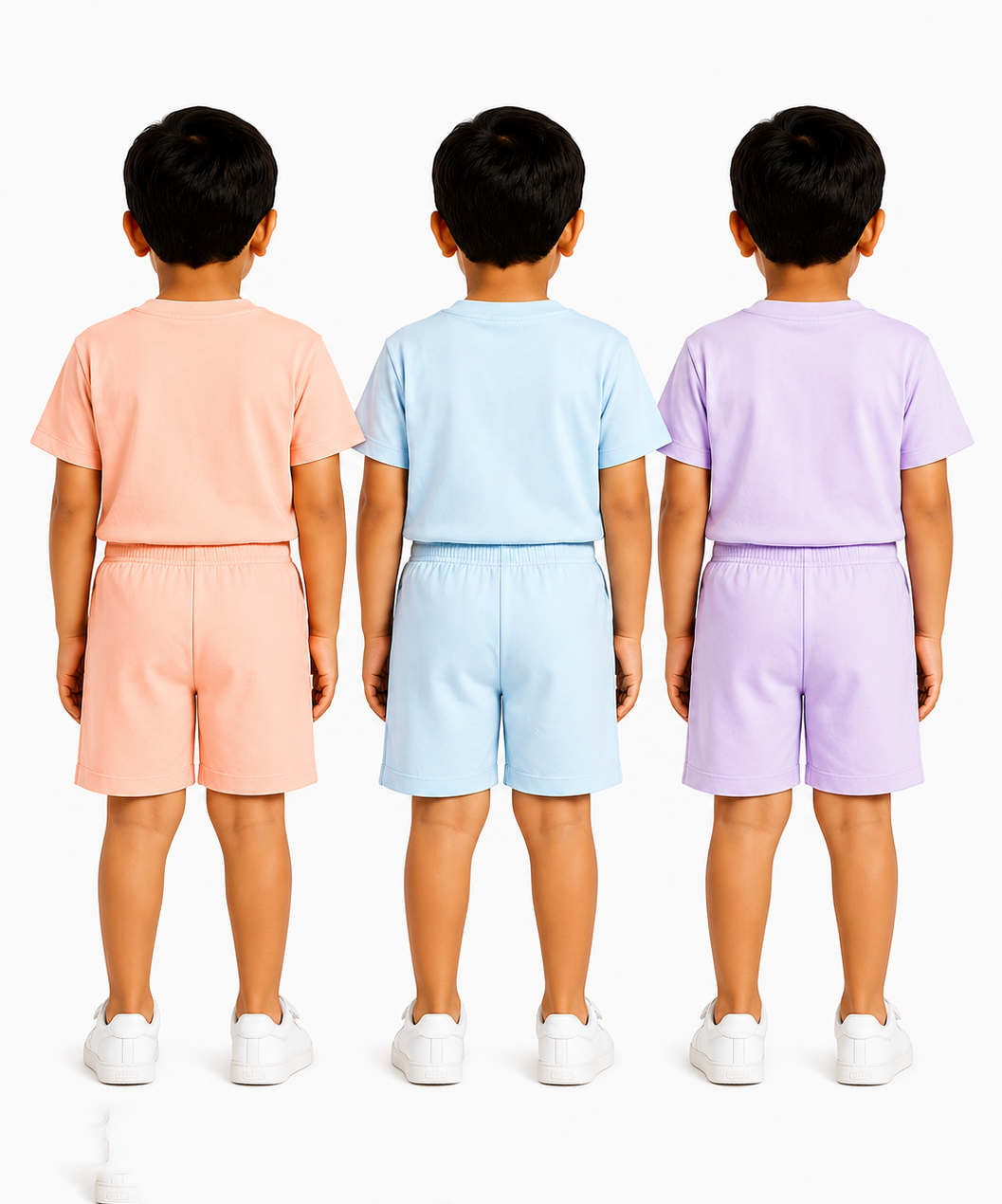 Kids Typography Print T-Shirt & Shorts Co-Ord Set for Boys | Age 6 Months-3 Years | Pack Of 3 Set Combo