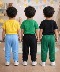 Cotton Track Pant with Bottom Cuff | Random Cartoon Printed | Age 0 to 5 Years (Pack of 3 Pieces)