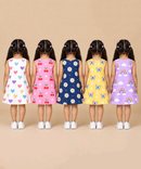 Girls 100% Cotton All Over Printed 2 To 5 Years Gown Dress/Frock Dress (Pack of 5)