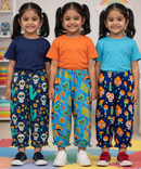 Pure Cotton Pajama Pant for Casual wear for Girl Kids Age 0 To 6 Years (Pack of 3)