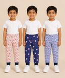 Kids Printed Cotton Track Pants for Boys | Soft Elastic Waist Full Length Joggers | Age 6 Months-5 Years | Pack of 3 Pieces