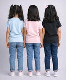Girls Printed Casual Round Neck T-shirt (Pack of 3 Pieces)
