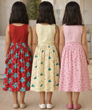 Rayon Floral Printed Skirt | Casual wear for Girl Kids Age 1 To 6 Years (Pack of 3)