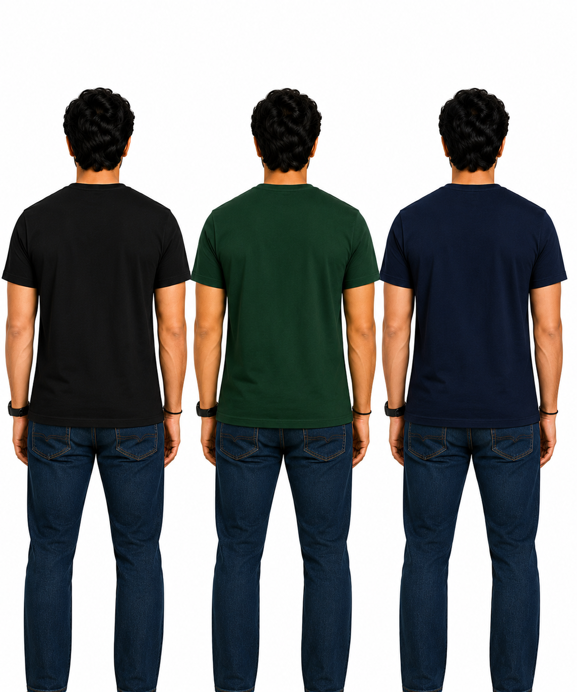 Men's Half Sleeve Printed Round Neck T-Shirt Combo (Pack of 3)