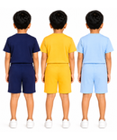 Kids Typography Print T-Shirt & Shorts Co-Ord Set for Boys | Age 6 Months-3 Years | Pack Of 3 Set Combo