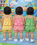 Boy & Girl Baby Printed Top Knot Dress | Top and Shorts Set | 100% Pure Cotton (Pack of 3 Sets Combo)