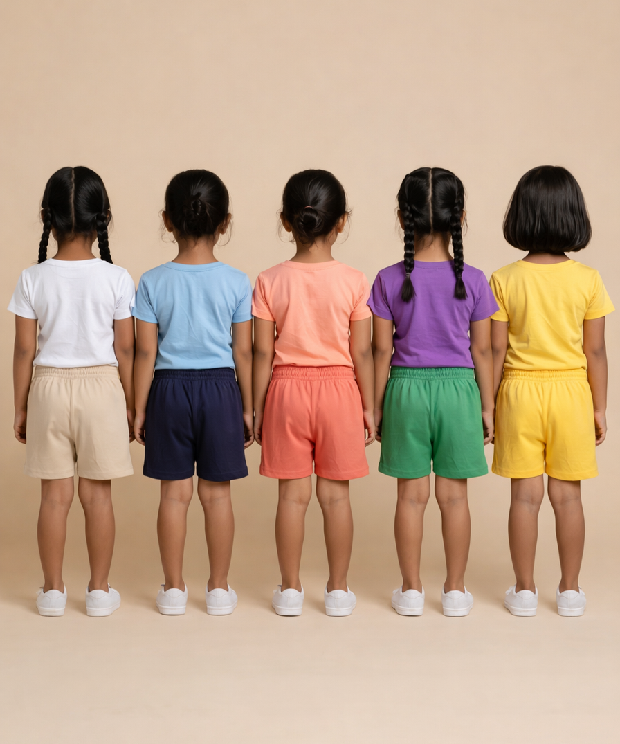 Girl Kid Cotton Printed Shorts | Random Cartoon Printed | Age 1 to 6 Years (Pack of 5 Pieces)