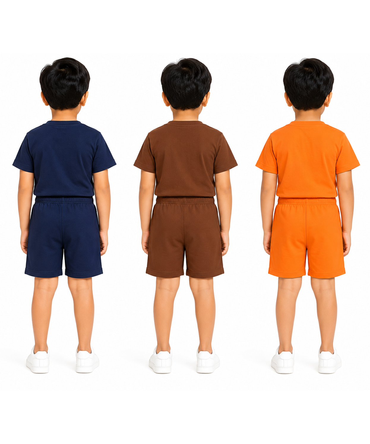 Kids Cartoon Print T-Shirt & Shorts Co-Ord Set for Boys | Age 6 Months-3 Years | Pack Of 3 Set Combo