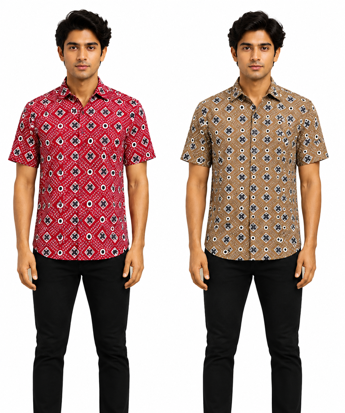 Men's Printed Casual Half Sleeve Shirt | Size - L,XL,2XL | Regular Fit Summer Resort Shirts for Men | Pack Of 2 Piece Combo