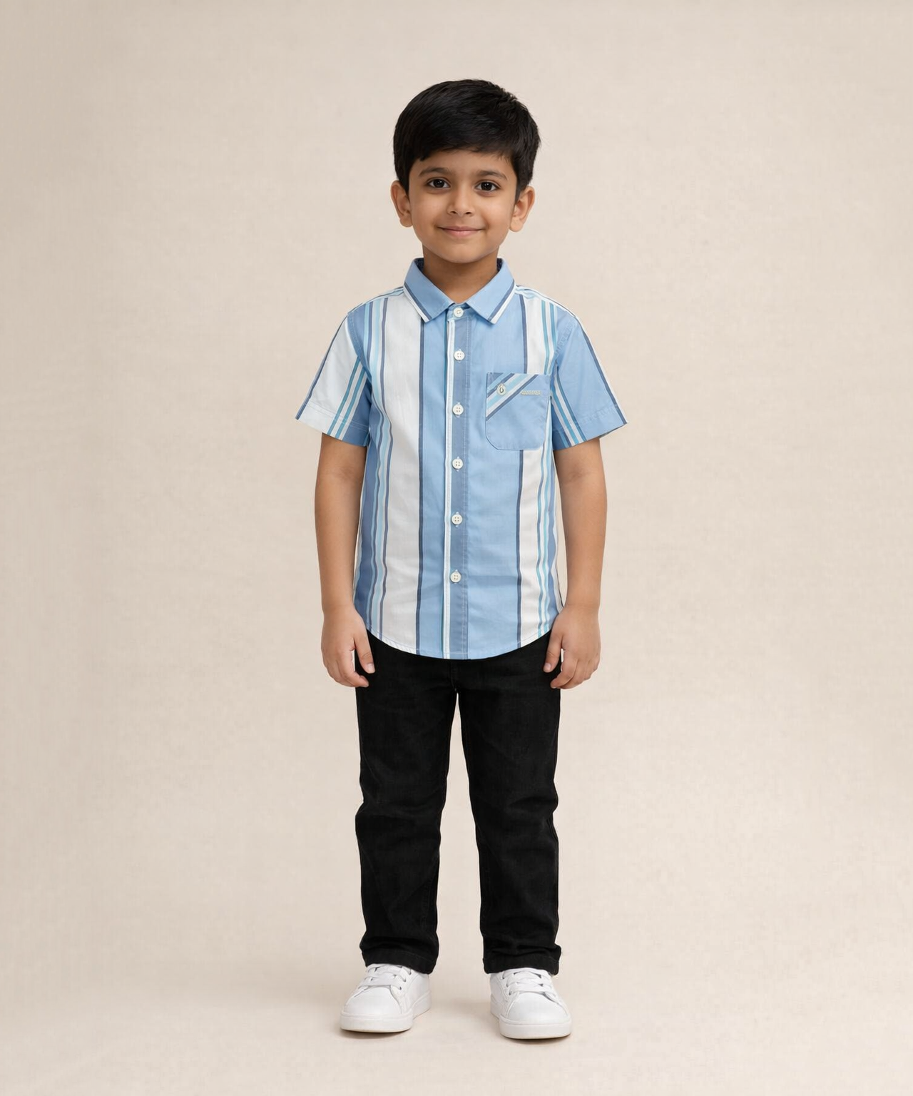 Kids Checked Cotton Shirt | Half Sleeve Casual Wear | Age 3–13 Years