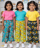 Pure Cotton Pajama Pant for Casual wear for Girl Kids Age 0 To 6 Years (Pack of 3)