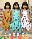 Fish Frock Floral Printed | Casual wear for Girl Kids Age 2 To 7 Years (Pack of 3)