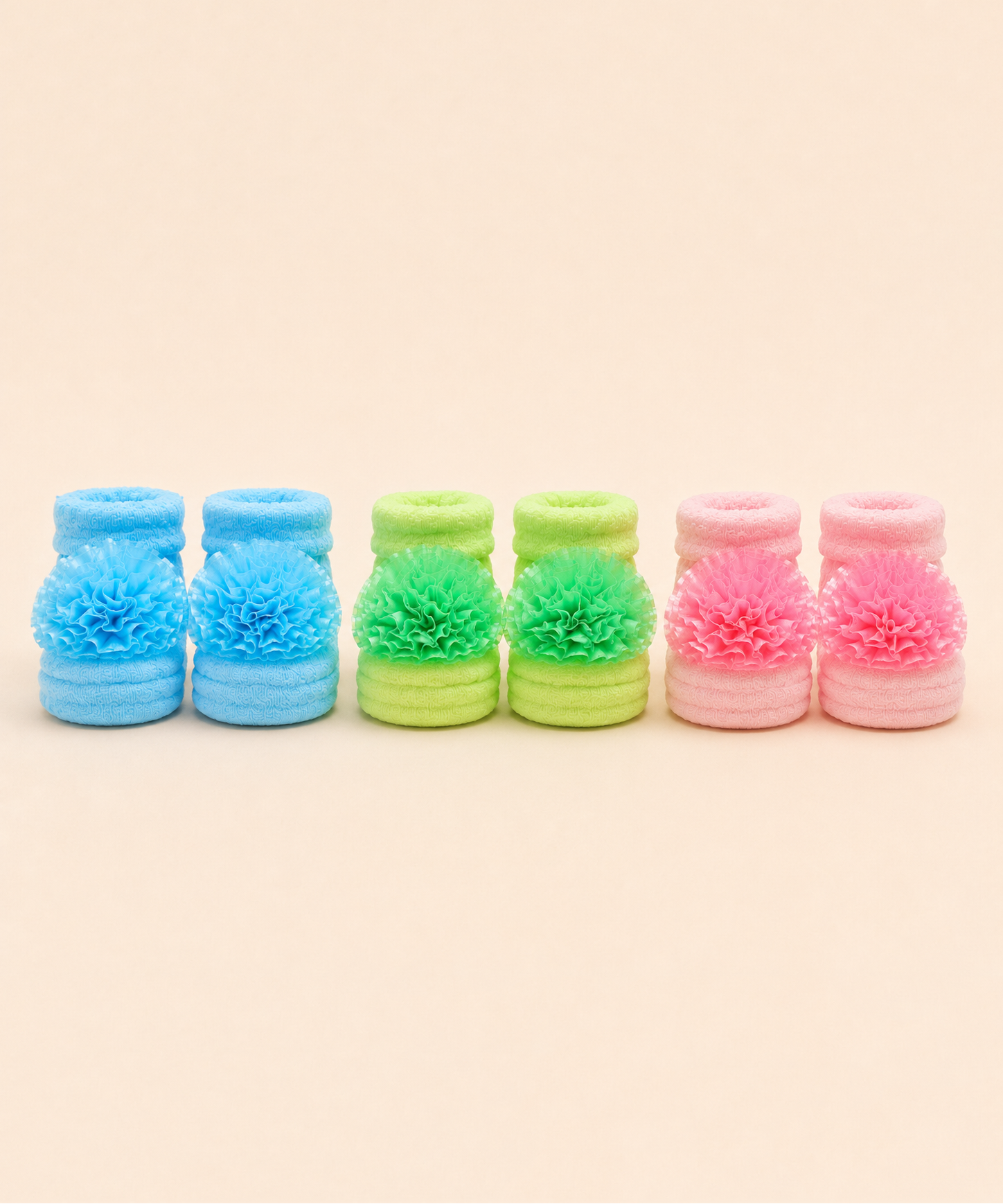 Soft Cotton Baby Booties | 0 to 12 Months | Pack of 3 Pairs Set