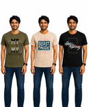 Men's Half Sleeve Printed Round Neck T-Shirt Combo (Pack of 3)