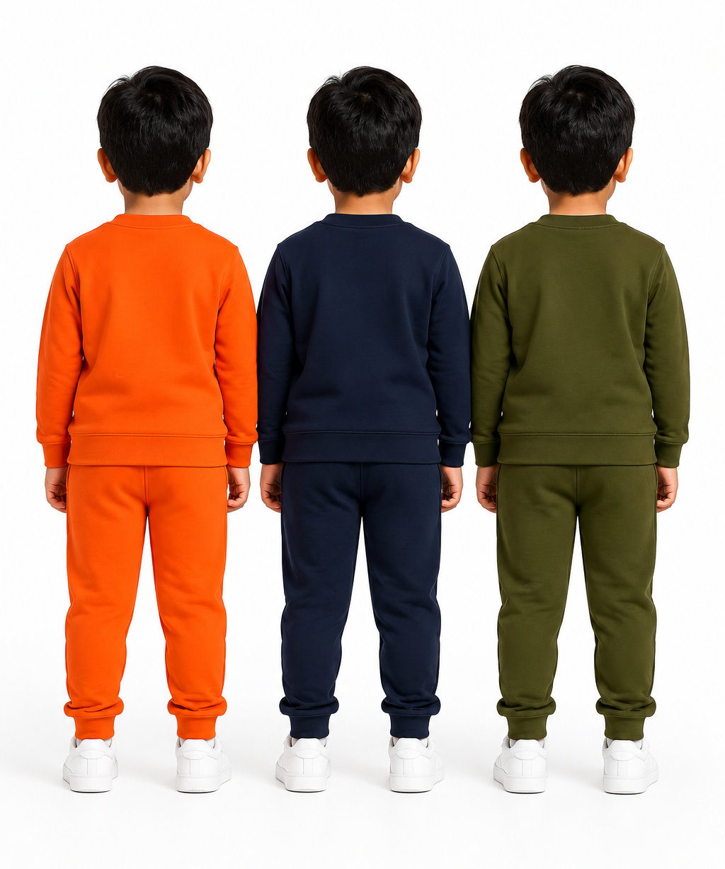 Boys Full Sleeve Cotton Winter Co-Ord Set | Typography Chest Printed Sweatshirt & Jogger Track Pant | Age 1 to 4 Years (Pack of 3 Sets)