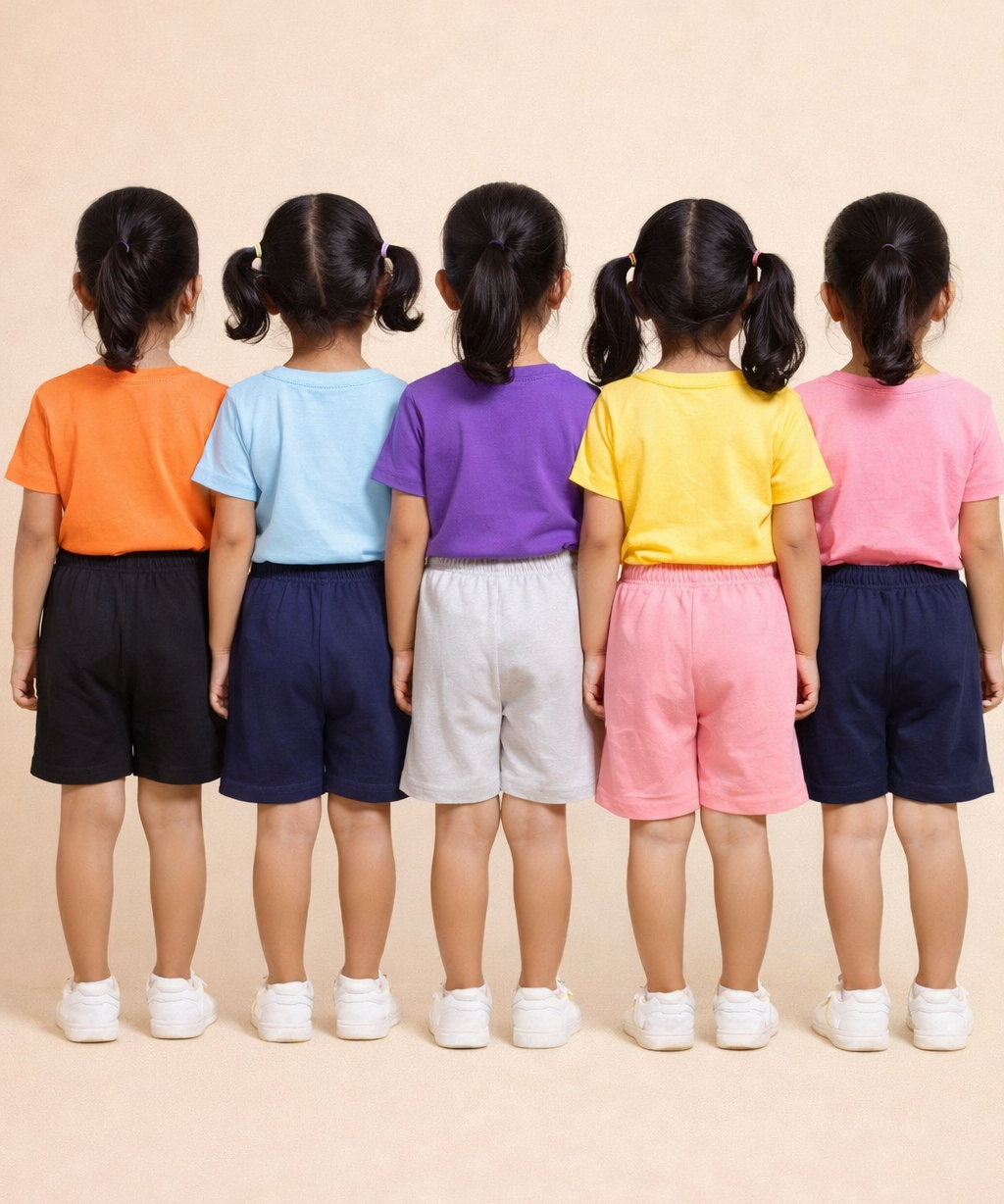 Girl Kid Cotton Printed Shorts | Random Cartoon Printed | Age 1 to 6 Years (Pack of 5 Pieces)