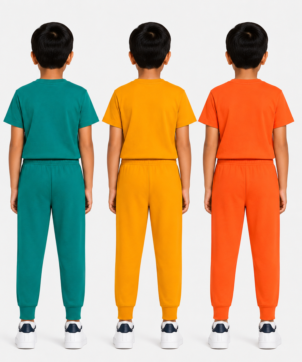 Boys Graphic Printed T-Shirt & Typography Track Pant Co-Ord Set | Age 2-5 Years | Pack Of 3 Set