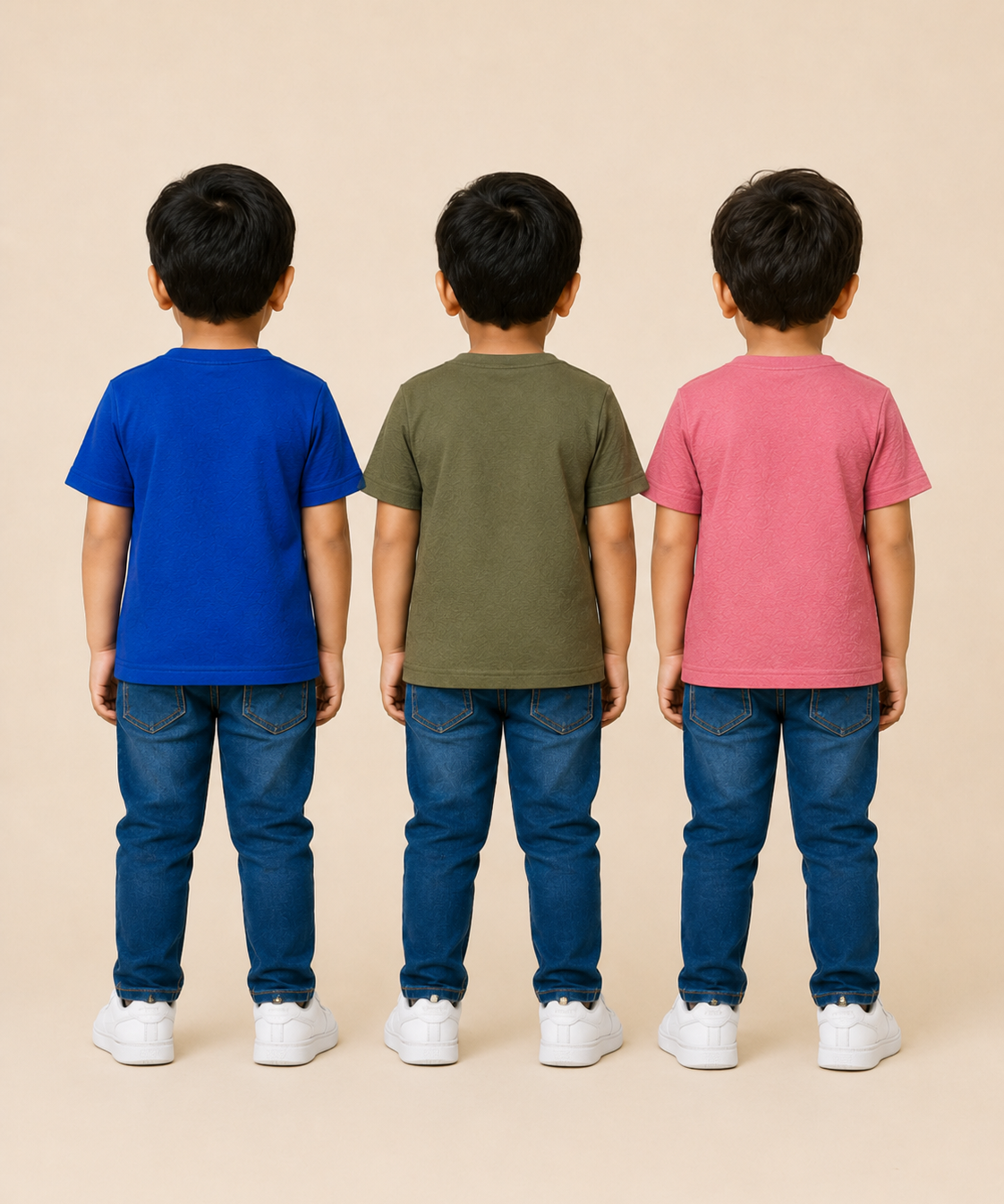 Kids Boys Popcorn Stripes Half Sleeve T-Shirt | Age 3 to 6 Years (Pack of 3 Pieces)