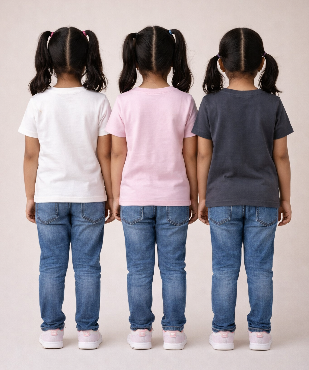 Kids 100% Cotton Fine Tshirt With Printed Multi Colour | Age 1 to 6 Years (Pack of 3 Pieces)