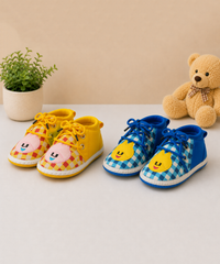 Baby Cartoon Printed Soft Sole Booties Shoes for Infants & Toddlers | Pack of 2 Pairs Set Combo