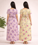 Maternity Feeding Maxi Dress | Nursing Friendly Nighty Style (Pack of 2 Pieces)