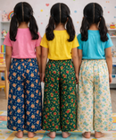 Printed Palazzo Pant | Casual Night wear for Girl Kids Age 4 To 10 Years (Pack of 3)