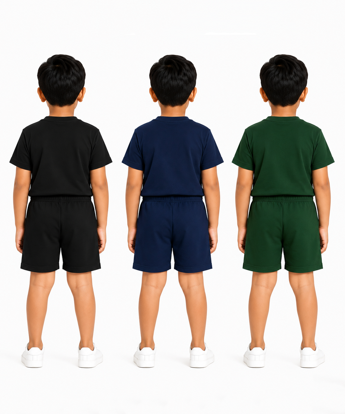 Kids Typography Print T-Shirt & Shorts Co-Ord Set for Boys | Age 6 Months-3 Years | Pack Of 3 Set Combo