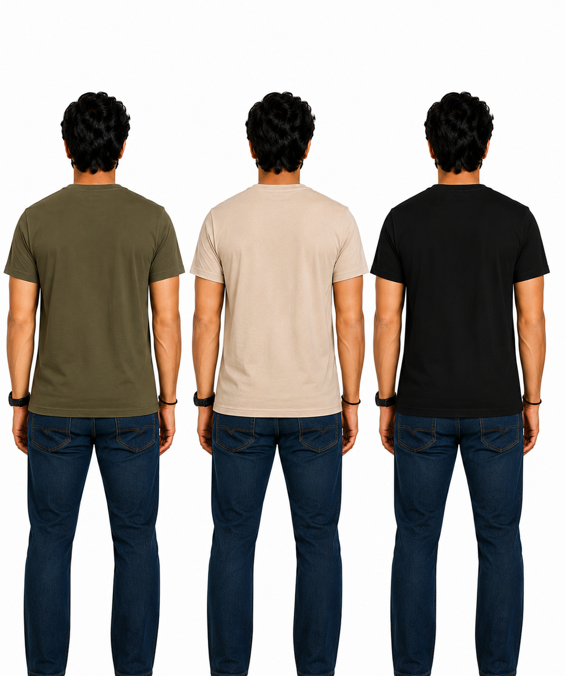 Men's Half Sleeve Printed Round Neck T-Shirt Combo (Pack of 3)