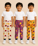 Kids Printed Cotton Track Pants for Boys | Soft Elastic Waist Full Length Joggers | Age 6 Months-5 Years | Pack of 3 Pieces