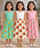 Rayon Floral Printed Skirt | Casual wear for Girl Kids Age 1 To 6 Years (Pack of 3)