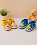 Baby Cartoon Printed Soft Sole Booties Shoes for Infants & Toddlers | Pack of 2 Pairs Set Combo