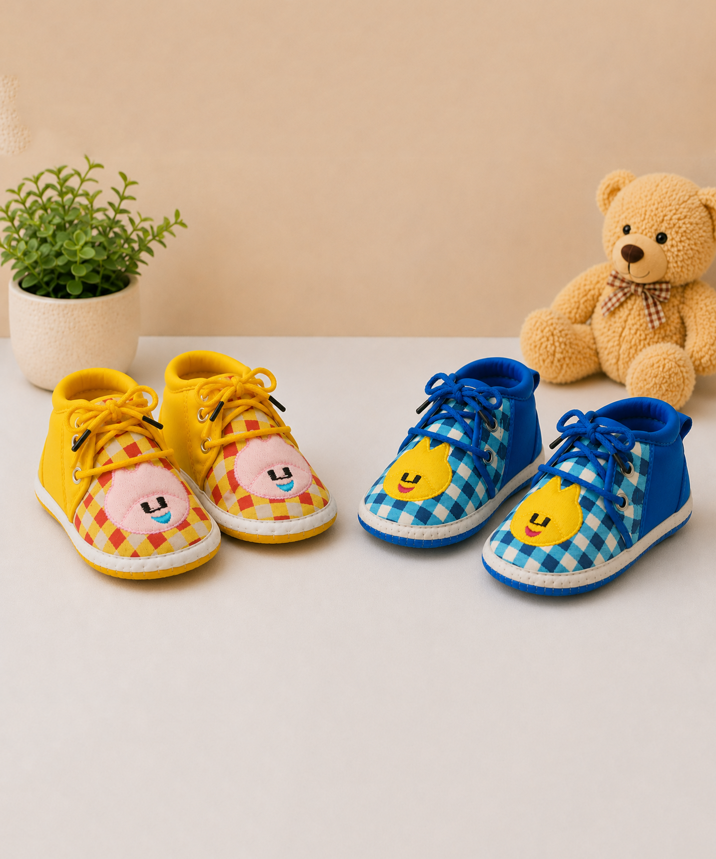 Baby Cartoon Printed Soft Sole Booties Shoes for Infants & Toddlers | Pack of 2 Pairs Set Combo