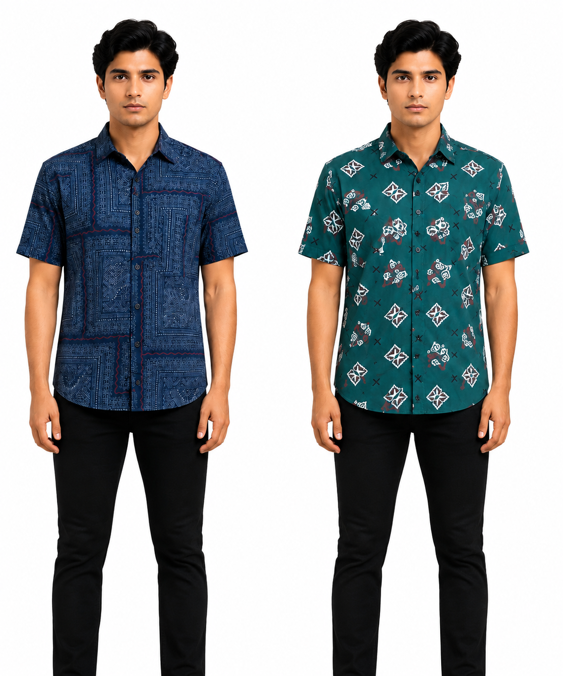 Men's Printed Casual Half Sleeve Shirt | Size - L,XL,2XL | Regular Fit Summer Resort Shirts for Men | Pack Of 2 Piece Combo