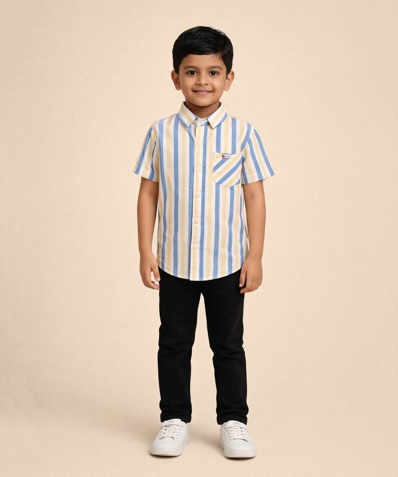 Kids Checked Cotton Shirt | Half Sleeve Casual Wear | Age 3–13 Years