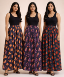 Rayon Floral Printed Skirt for Women Casual & Party Wear | Combo (Pack of 3)