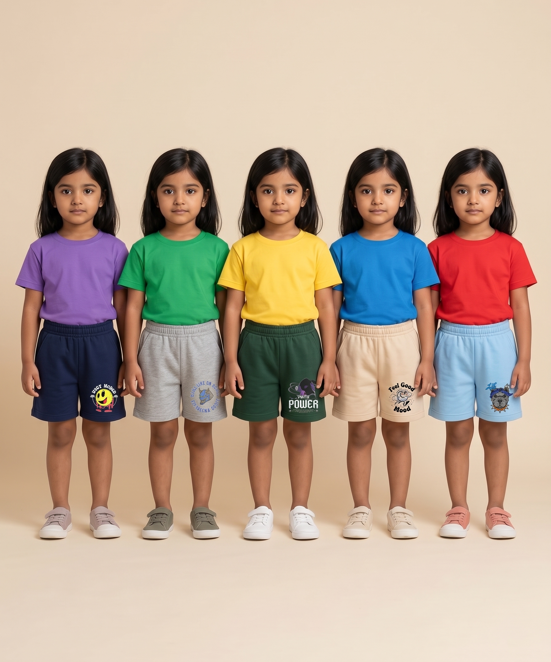 Girl Kid Cotton Printed Shorts | Random Cartoon Printed | Age 1 to 6 Years (Pack of 5 Pieces)