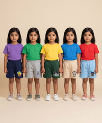 Girl Kid Cotton Printed Shorts | Random Cartoon Printed | Age 1 to 6 Years (Pack of 5 Pieces)