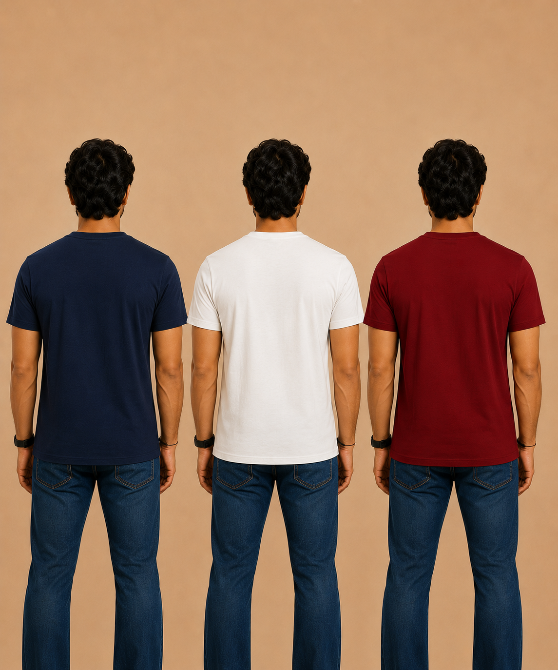 Men's Half Sleeve Printed Round Neck T-Shirt Combo (Pack of 3)