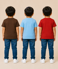 Kids Boys Popcorn Stripes Half Sleeve T-Shirt | Age 3 to 6 Years (Pack of 3 Pieces)
