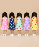 Girls 100% Cotton All Over Printed 2 To 5 Years Gown Dress/Frock Dress (Pack of 5)
