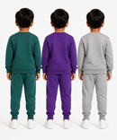 Boys Full Sleeve Cotton Winter Co-Ord Set | Typography Chest Printed Sweatshirt & Jogger Track Pant | Age 1 to 4 Years (Pack of 3 Sets)
