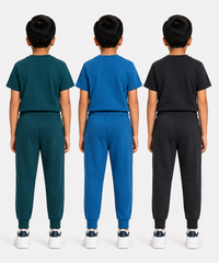 Boys Graphic Printed T-Shirt & Typography Track Pant Co-Ord Set | Age 2-5 Years | Pack Of 3 Set