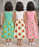 Rayon Floral Printed Skirt | Casual wear for Girl Kids Age 1 To 6 Years (Pack of 3)