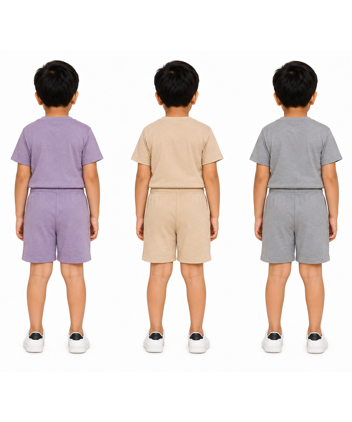 Kids Cartoon Print T-Shirt & Shorts Co-Ord Set for Boys | Age 6 Months-3 Years | Pack Of 3 Set Combo