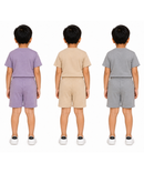 Kids Cartoon Print T-Shirt & Shorts Co-Ord Set for Boys | Age 6 Months-3 Years | Pack Of 3 Set Combo