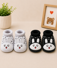 Baby Cartoon Printed Soft Sole Booties Shoes for Infants & Toddlers | Pack of 2 Pairs Set Combo